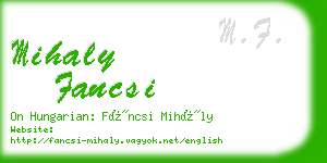 mihaly fancsi business card